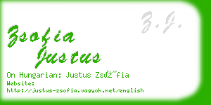 zsofia justus business card